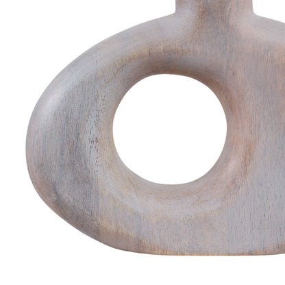 10x7" Cut-out Wood Vase, Whitewash - Decor Addict, LLC