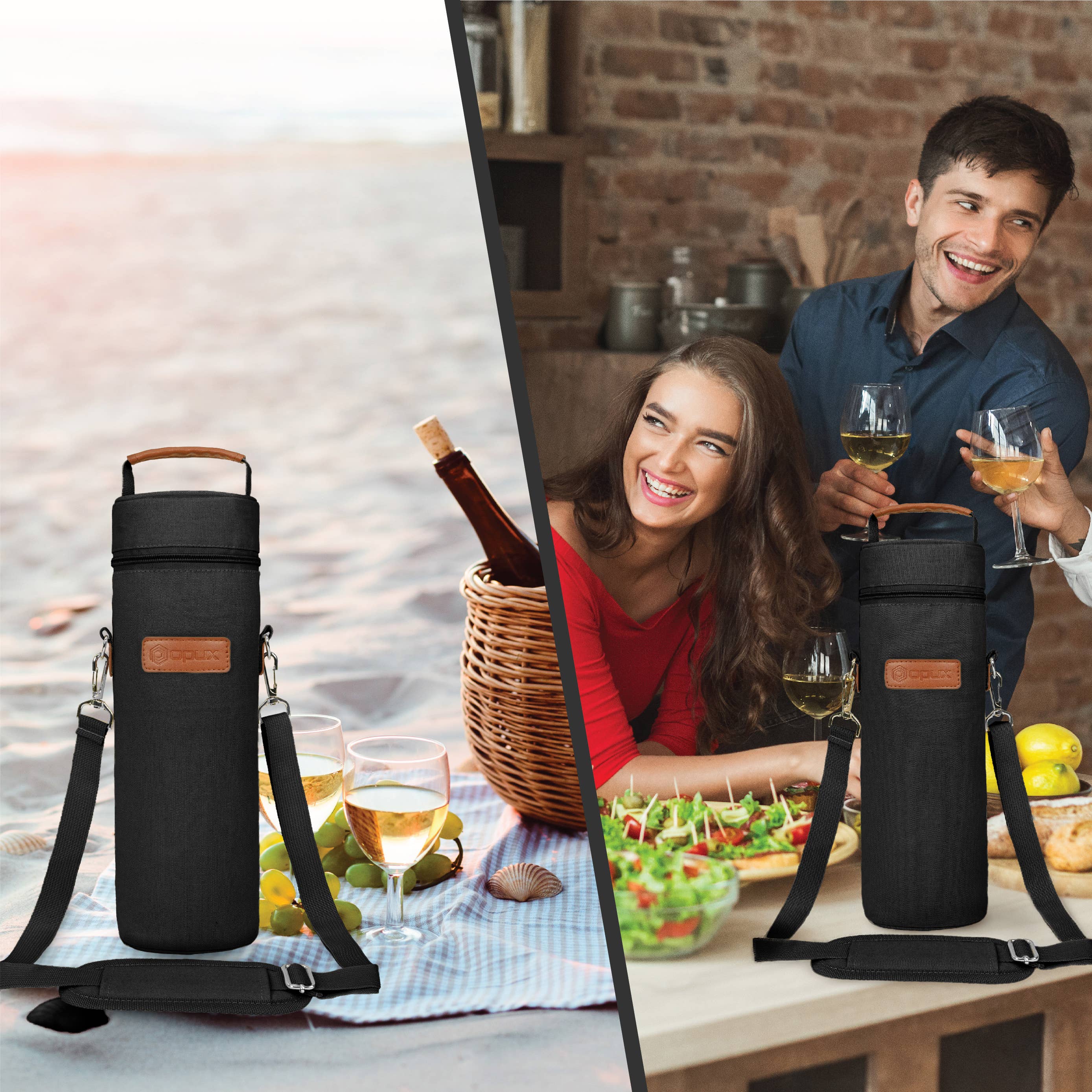 1 Bottle Wine Carrier Bag: Black / 1 Bottle - Decor Addict, LLC