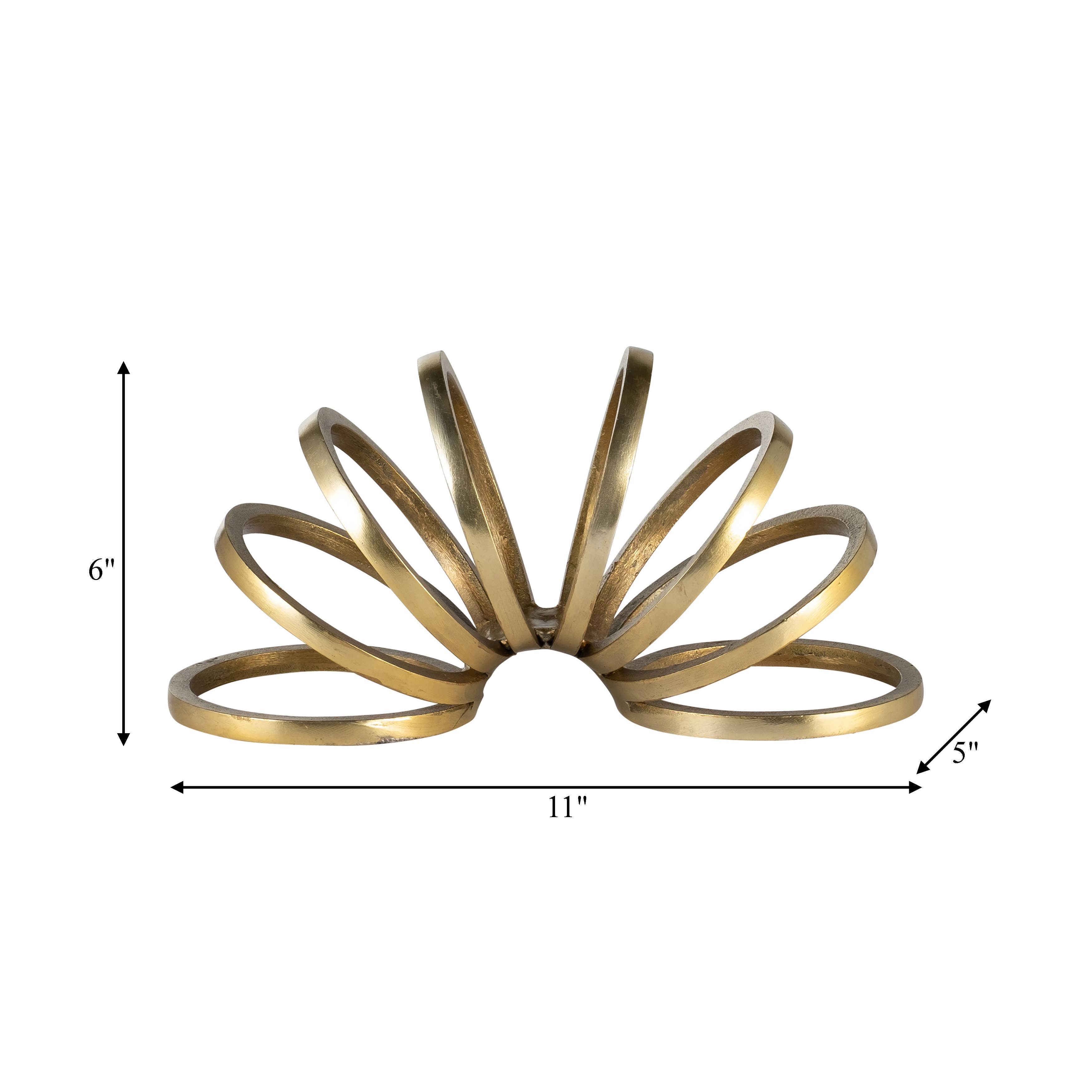 Decorative Sculpture - Gold Metal Slinky Ring, 11 in. - Decor Addict, LLC