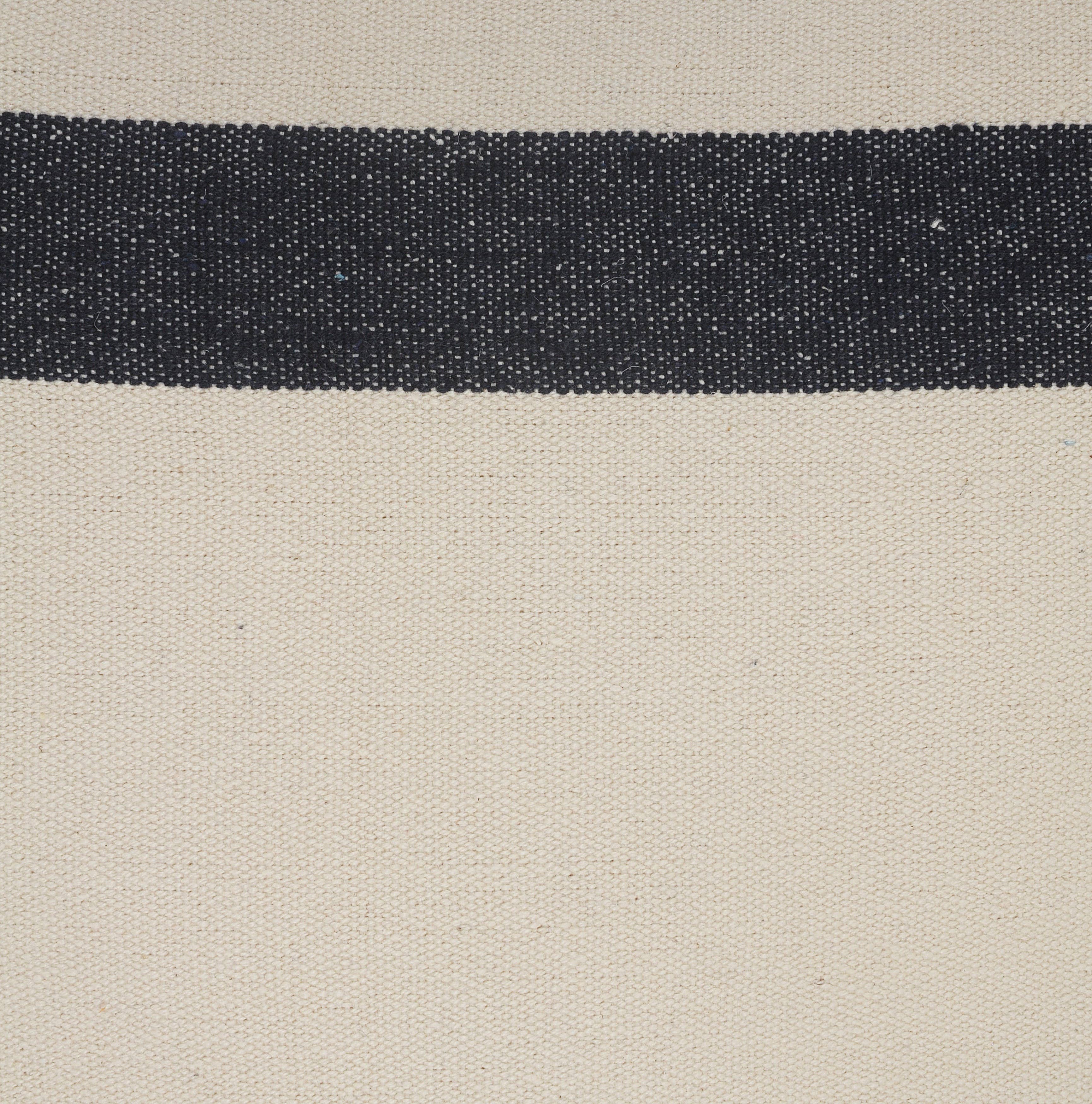 Double Blue Border Striped Throw Pillow with Fringe: Blue/White / 20" x 20" / Poly Filled - Decor Addict, LLC