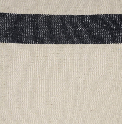 Double Blue Border Striped Throw Pillow with Fringe: Blue/White / 20" x 20" / Poly Filled - Decor Addict, LLC