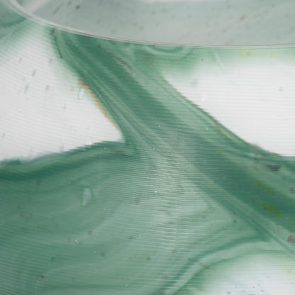 11" Ebb & Flow Bowl, Green/clear - Decor Addict, LLC