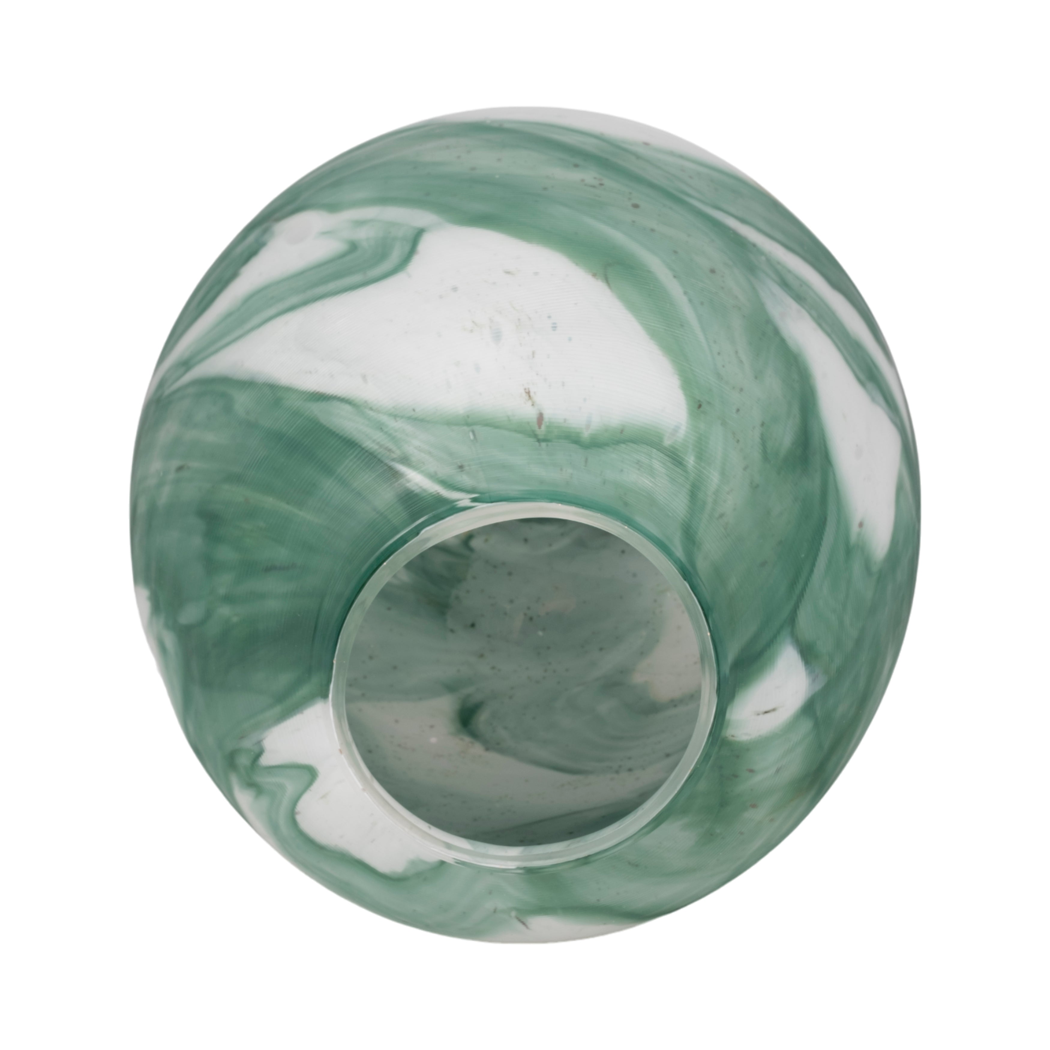 13" Ebb & Flow Vase, Green/clear - Decor Addict, LLC