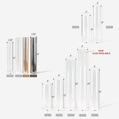 12" Tall Glass Chimney - Decor Addict, LLC