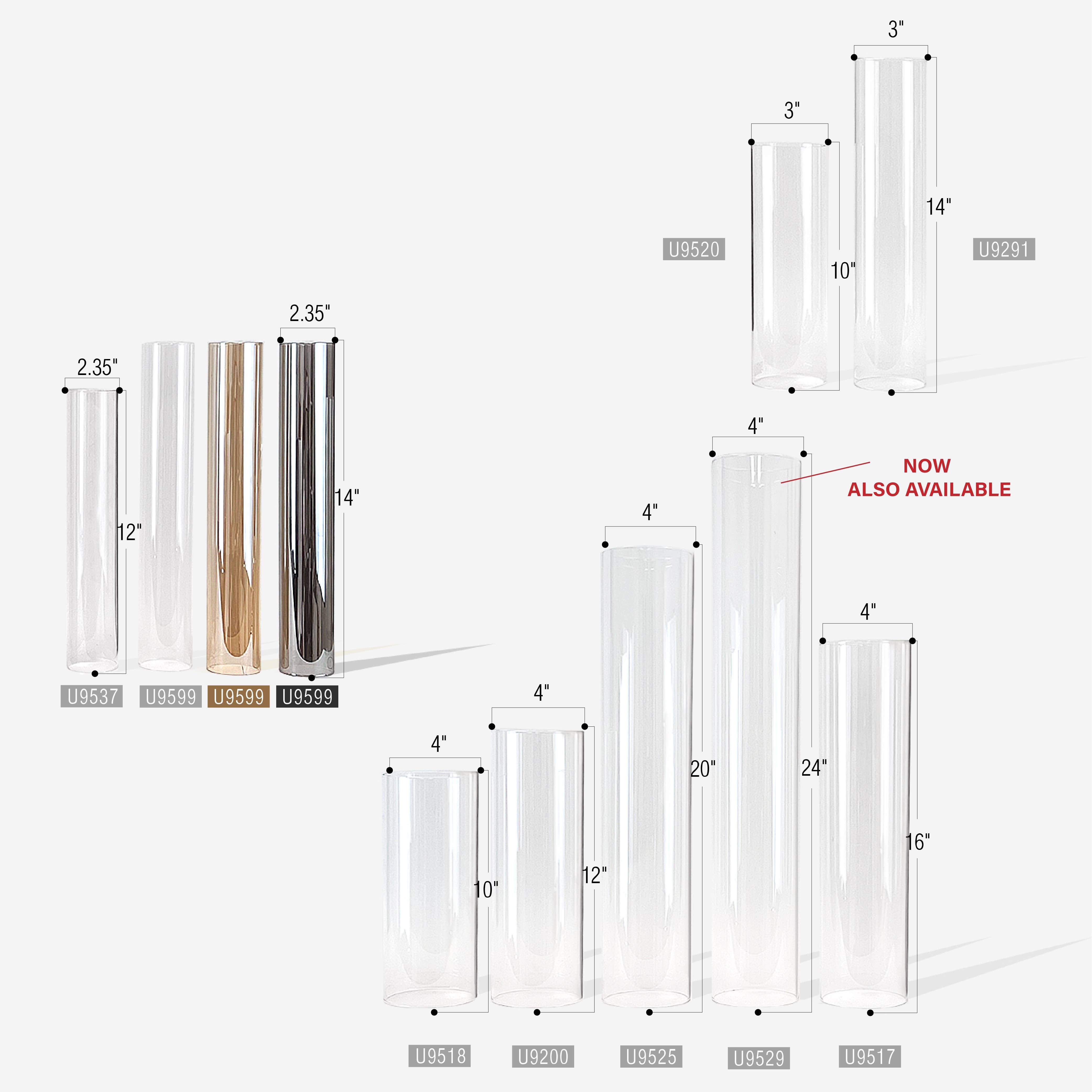 12" Tall Glass Chimney - Decor Addict, LLC