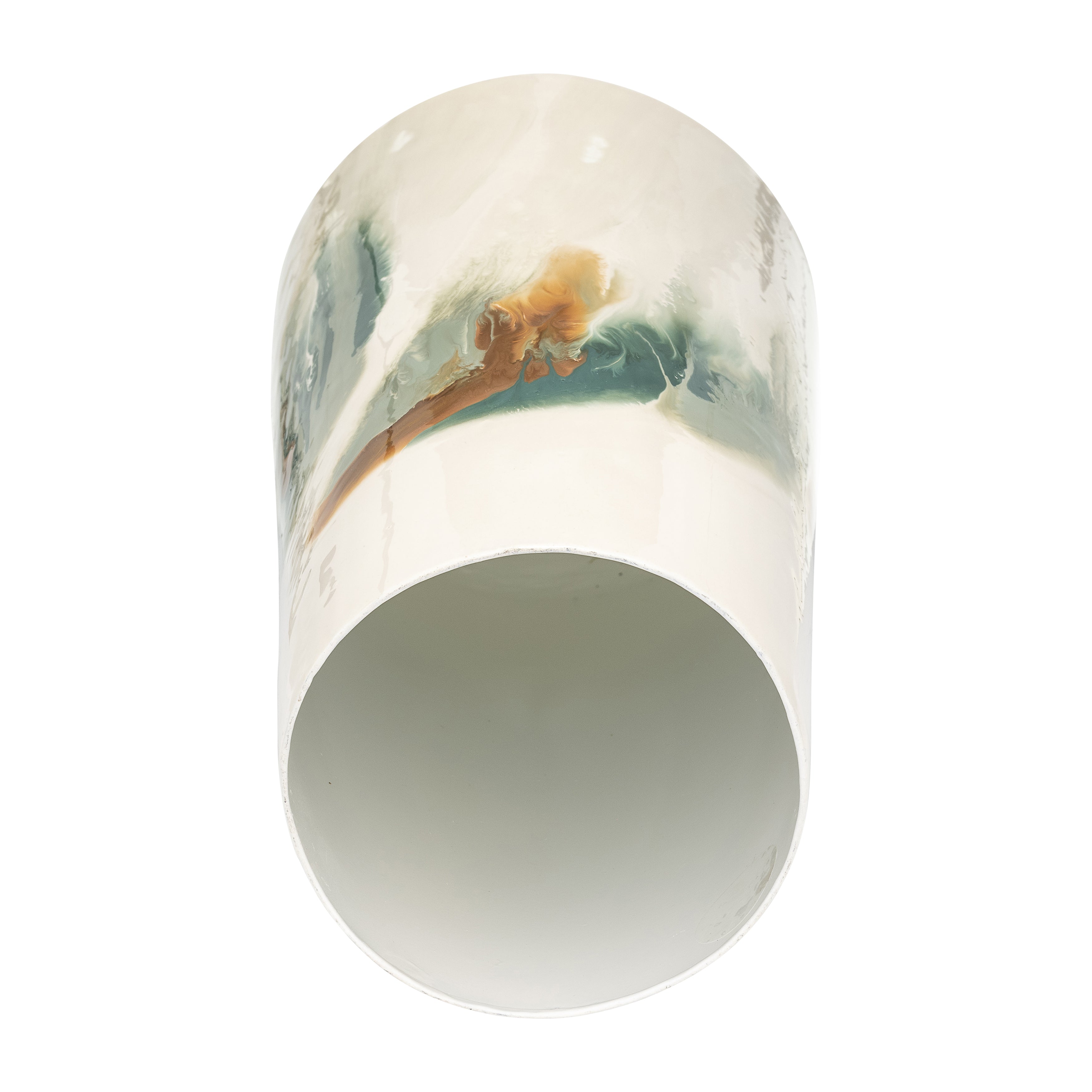 Iron,17"h,colored Stained Vase,white - Decor Addict, LLC