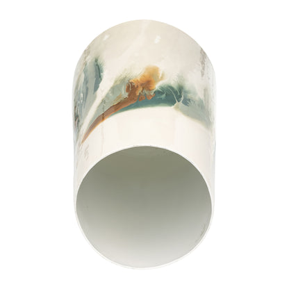 Iron,17"h,colored Stained Vase,white - Decor Addict, LLC