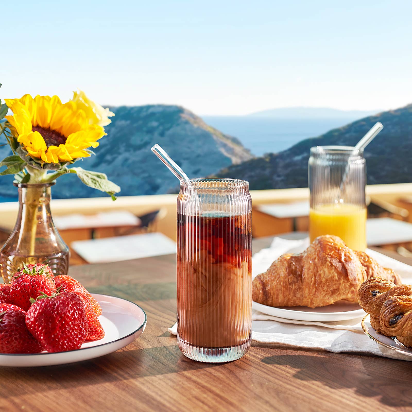 16oz Drinking Glass & Glass Straw/lid - Decor Addict, LLC