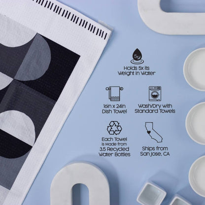 Mono Geo Colorblock Dish Towel - 16''x24'': Folded Packaging - Decor Addict, LLC
