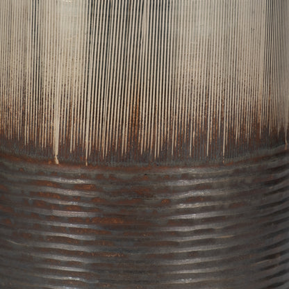 Glass, 13" Metallic 2-tone Vase, Silver - Decor Addict, LLC