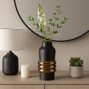 HARKENBROOK BLACK VASE 15 (IN)