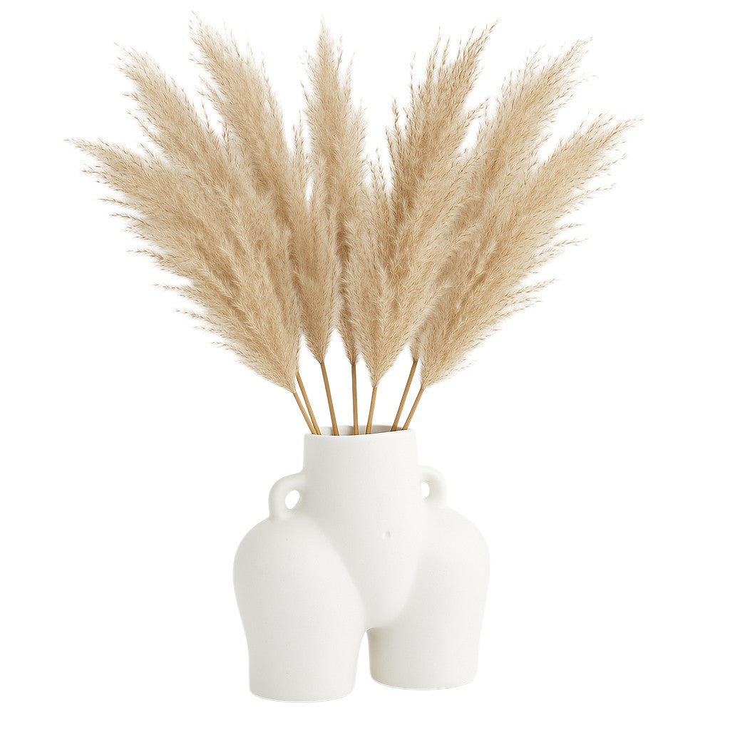 Cer, 7" Half Body Vase, White - Decor Addict, LLC