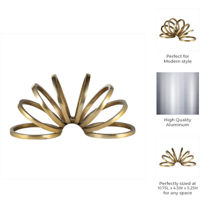 Decorative Sculpture - Gold Metal Slinky Ring, 11 in. - Decor Addict, LLC