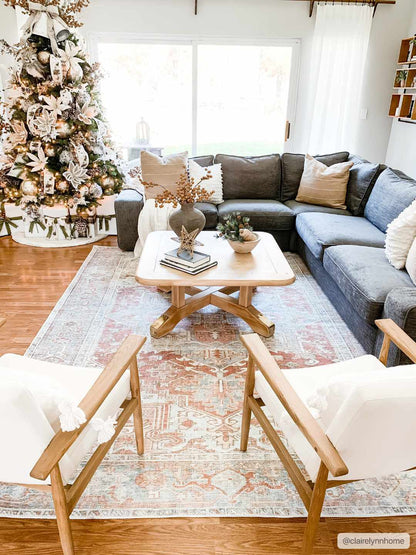 Rust Maayon Washable Rug - Decor Addict, LLC