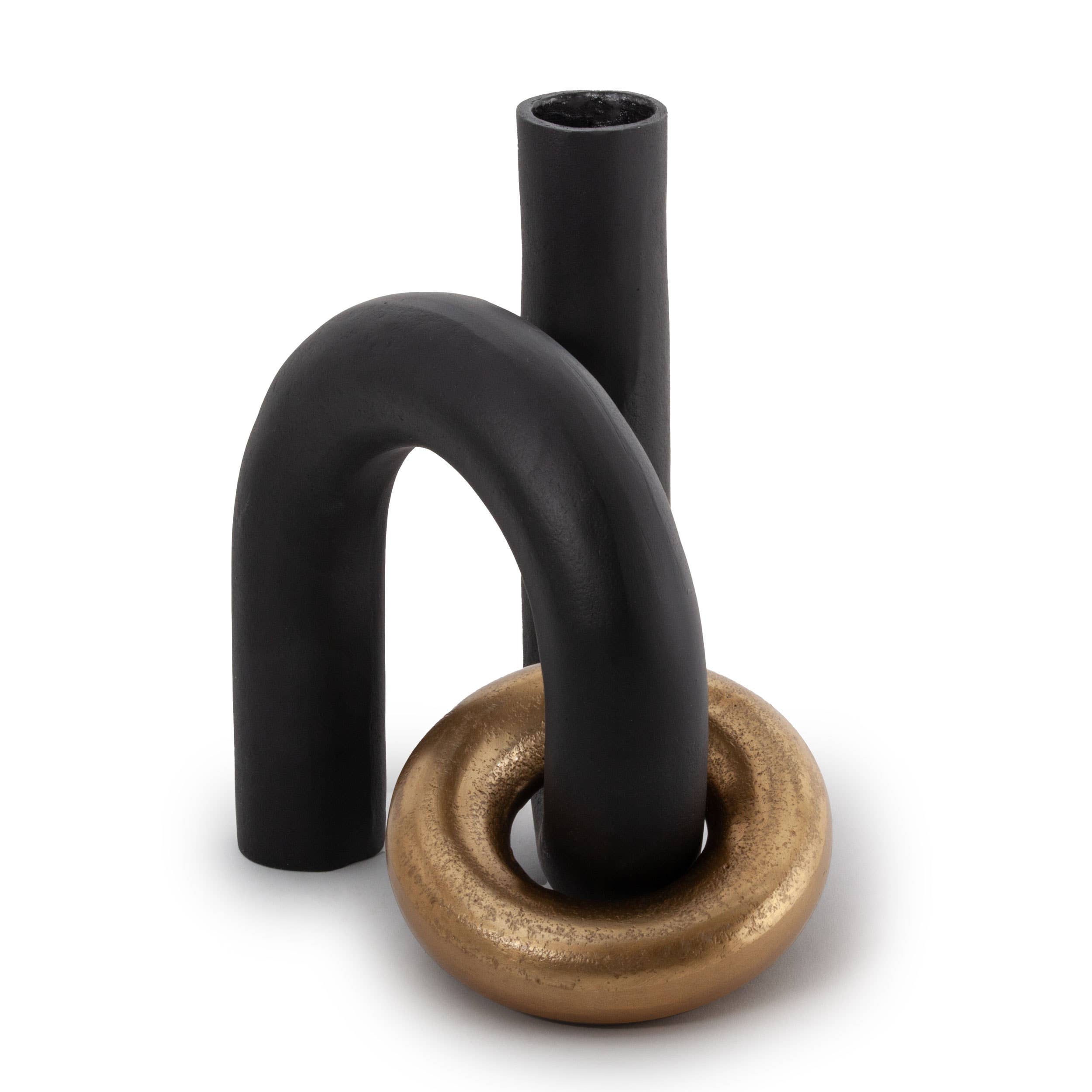 Kaia Decorative Metal Sculpture: Rough Gold/black Finish - Decor Addict, LLC