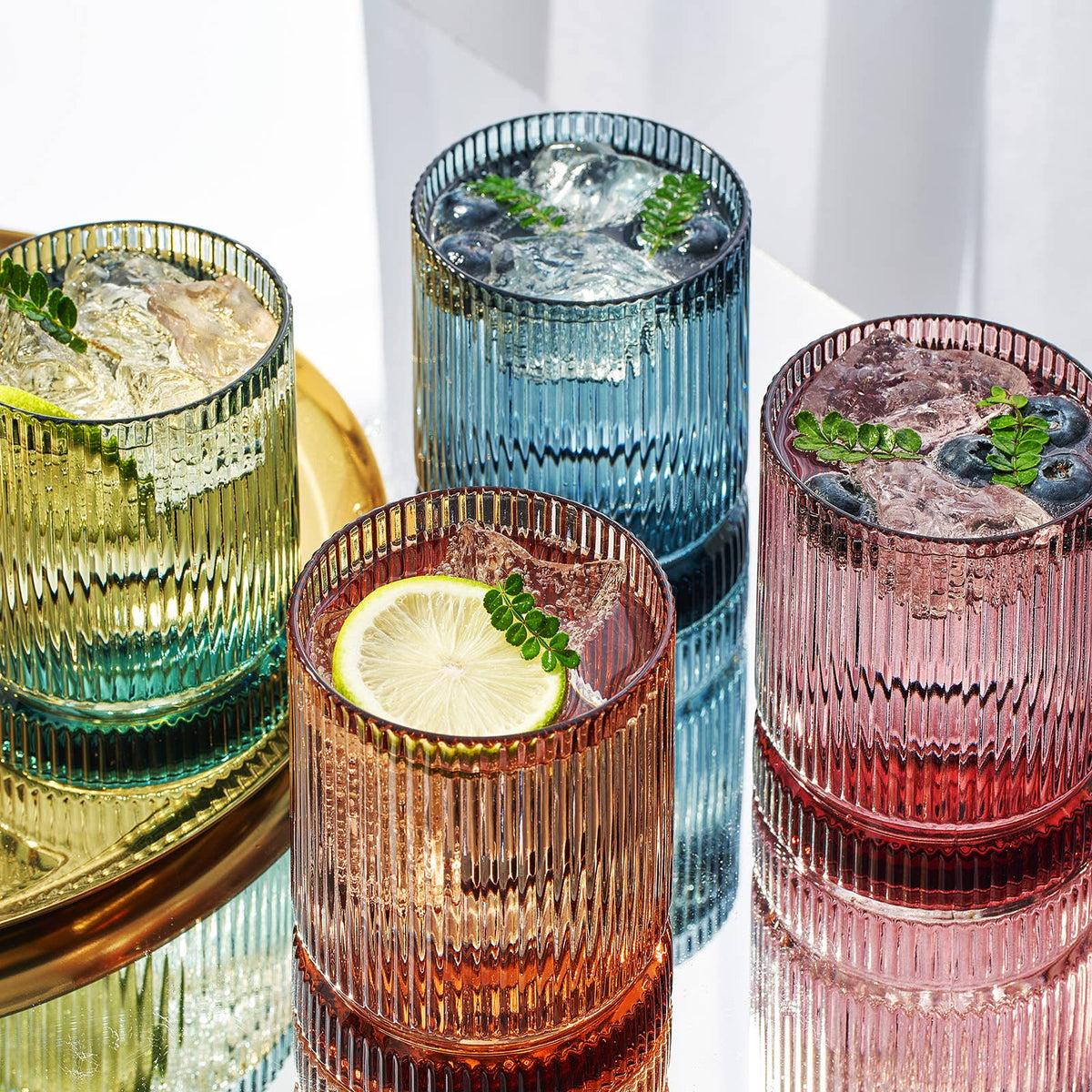Ribbed Whiskey Drinking Glass - Decor Addict, LLC