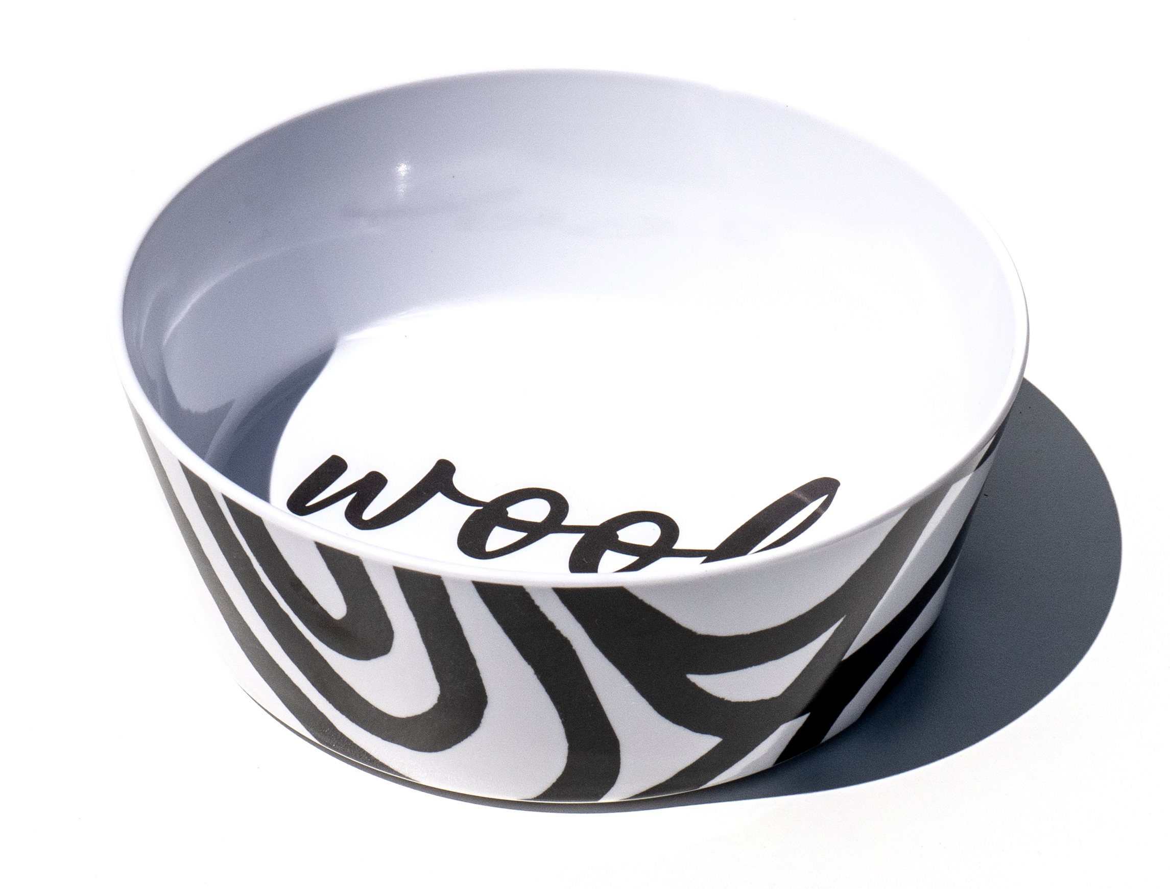 Black and White Woof  Lines, Single Wall, Large Bowl, 5 cups - Decor Addict, LLC