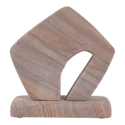 Decorative Sculpture - Tan Sandstone Minimalist, 7 in. - Decor Addict, LLC