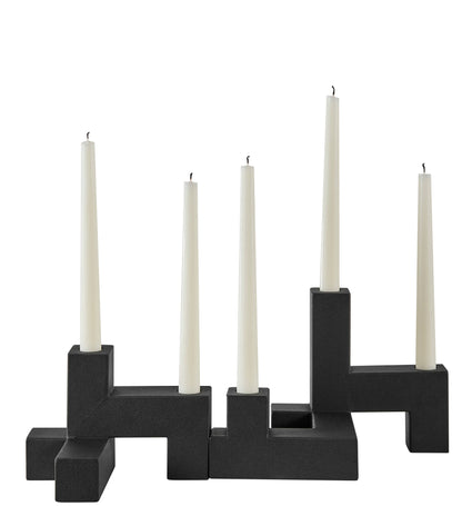 Black Metal Stacking Candelabra Taper Candle Holder Set (2) - Decor Addict, LLC