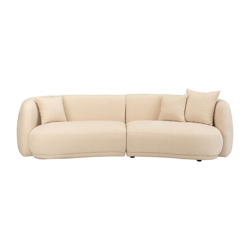 4-seat Curved Sofa, Ivory/beige 2boxes