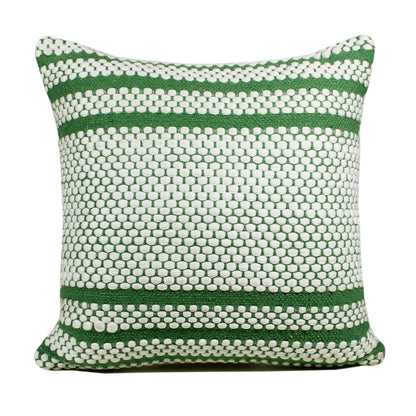 Going Green Striped Handwoven Throw Pillow: Green/White / 14" x 36" / Poly Filled - Decor Addict, LLC