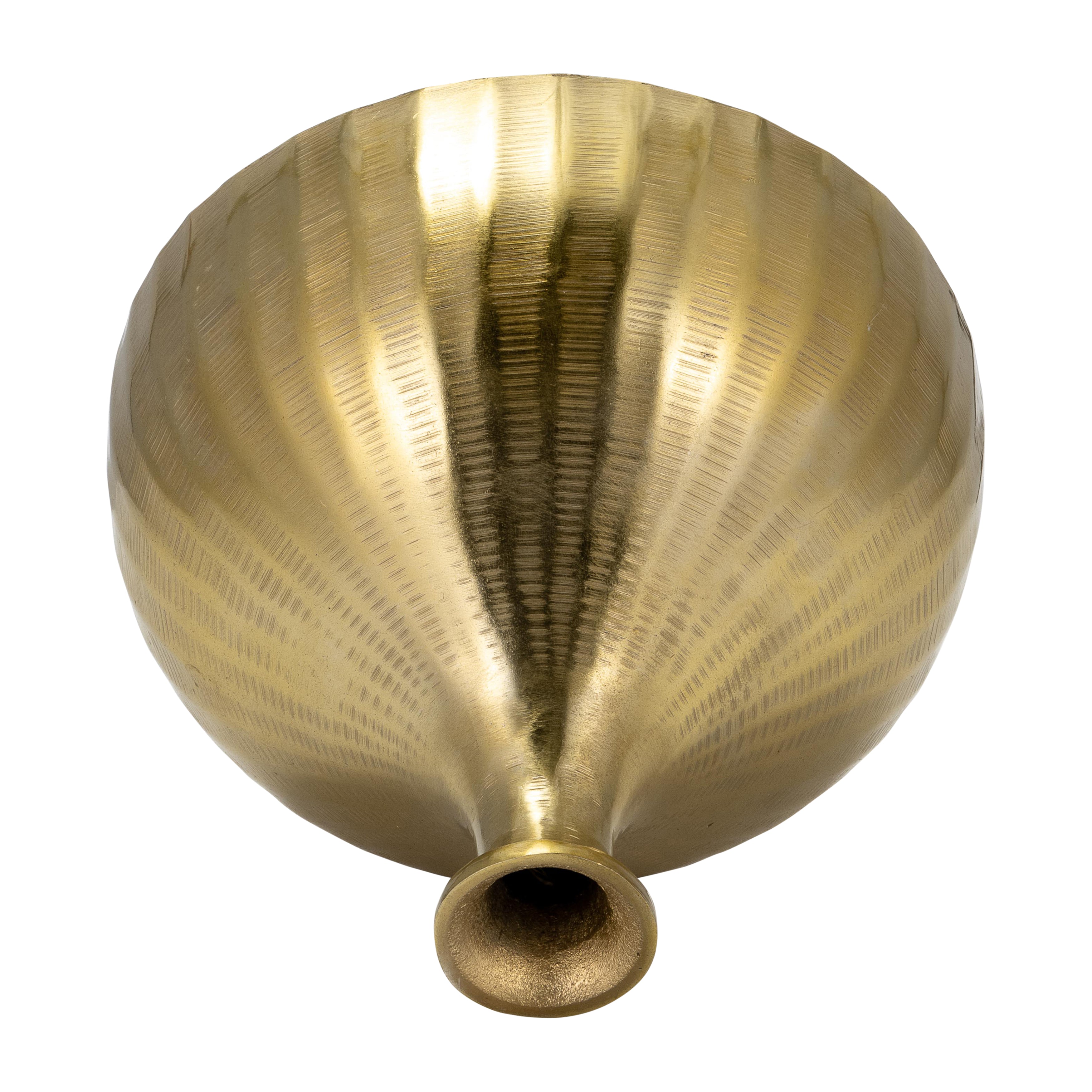 Metal, 7" Bulbous Vase,gold - Decor Addict, LLC