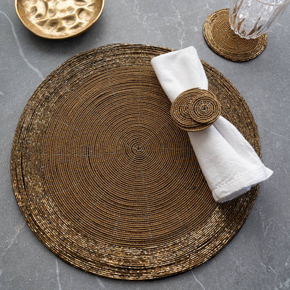 Golden Bead Place Set (3-Piece) - Decor Addict, LLC