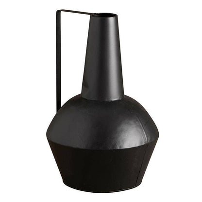 Matte Black Vase W Handle - Decor Addict, LLC