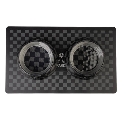 Black Checker Chewy Vuiton Bowl - Decor Addict, LLC