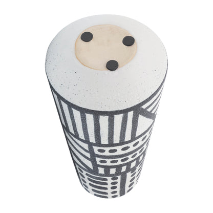 Cer, 8" Eclectic Vase, Black/white - Decor Addict, LLC