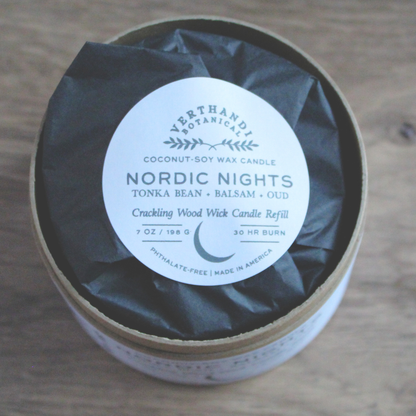 SCENTED CANDLE REFILLS: NORDIC NIGHTS (tonka bean + balsam + oud)