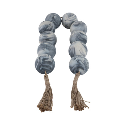 49x3" Marbled Bead Garland, Black/white - Decor Addict, LLC