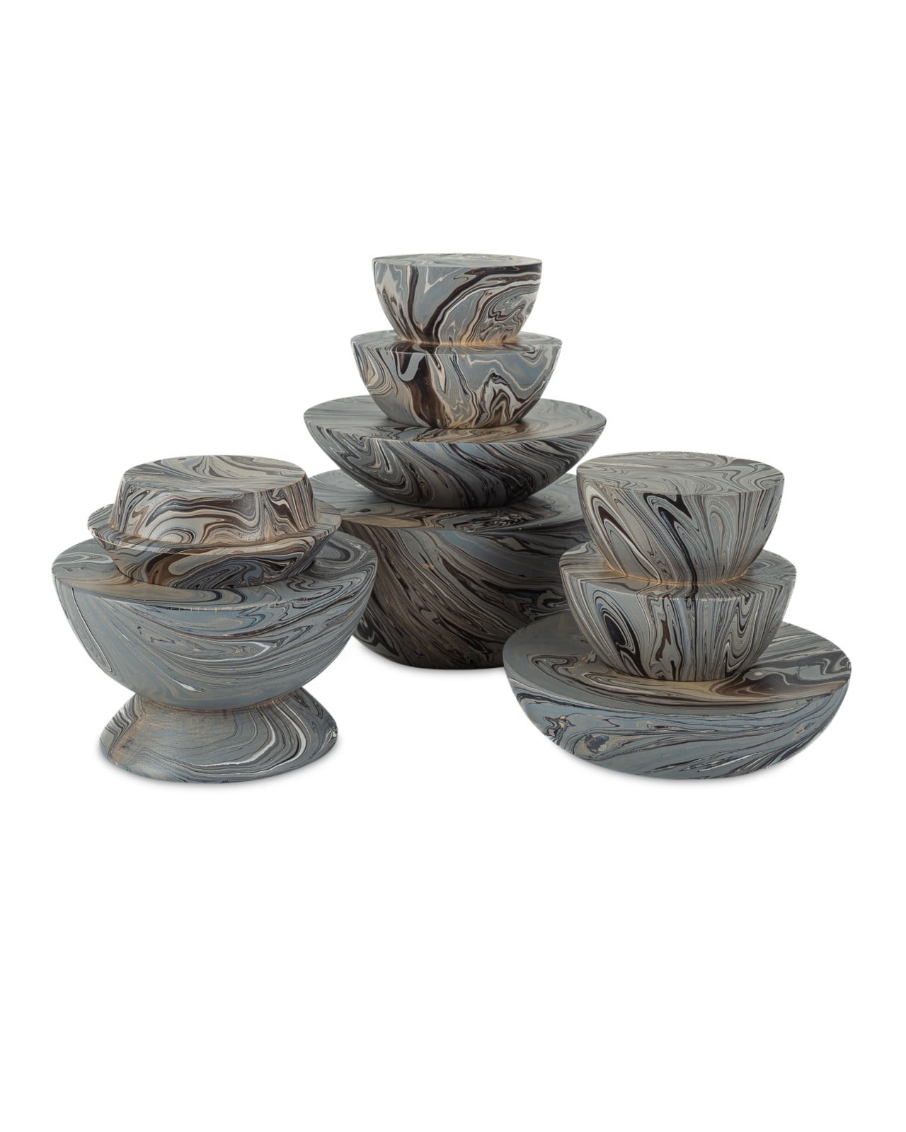 Marbleized Stacking Box, Set of 3 by Currey & Company