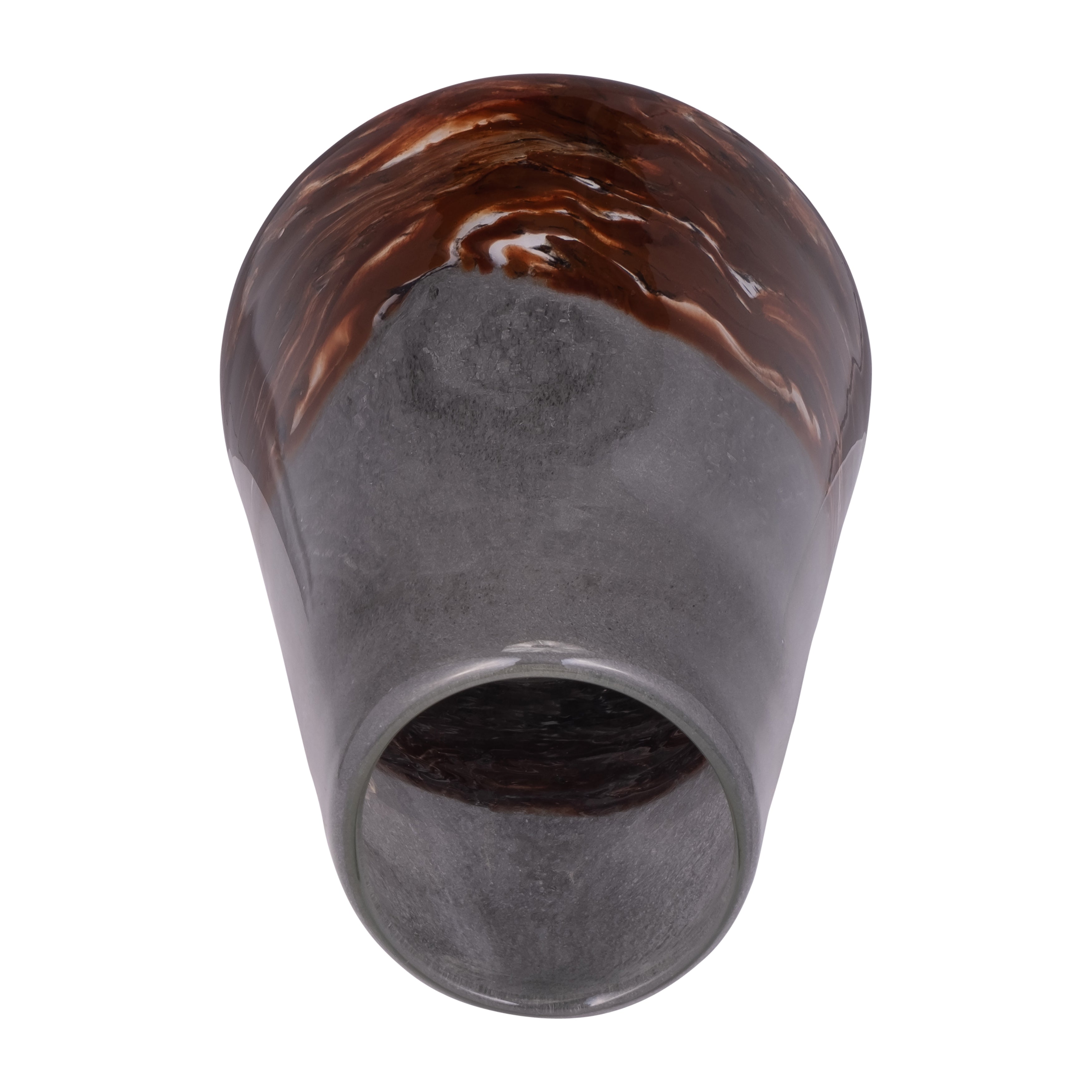 Glass, 14" Vase Grey/brown - Decor Addict, LLC