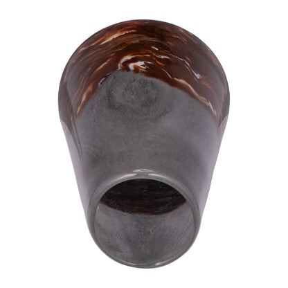 Glass, 14" Vase Grey/brown - Decor Addict, LLC