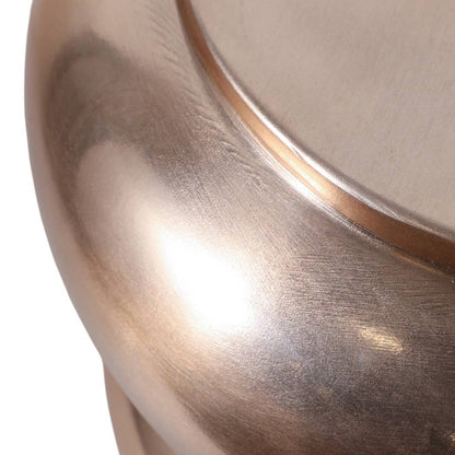 Side Table - Gold Metal Narrow Bold Rounded Drum, 20 in. - Decor Addict, LLC