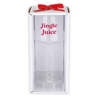 Face to Face Wine Glass - Jingle Juice: Hand Wash Only / Glass, Acetate, Paper, Fabric - Decor Addict, LLC