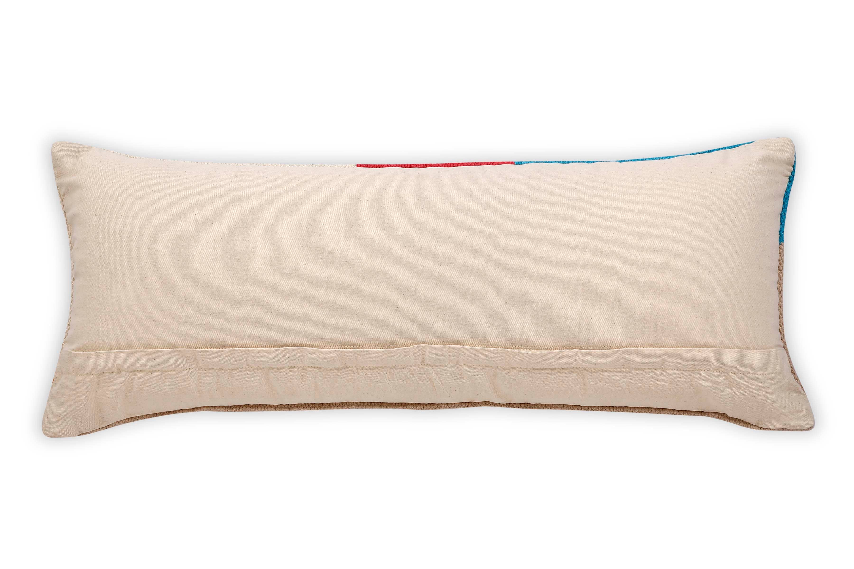 Leh Handcrafted Lumbar Pillow, Multi- 12x30 Inch: CUSHION COVER WITH INSERT - Decor Addict, LLC