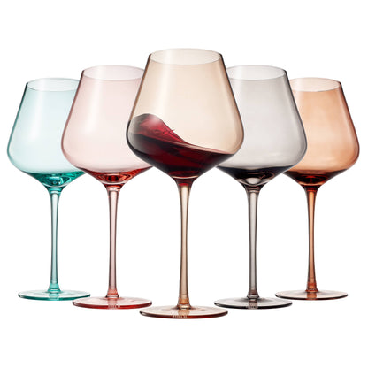 Colors of Dubai, City Wine Glassware | Set of 5, 20 OZ - Decor Addict, LLC