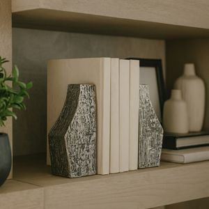 Whittier Metal Bookends, Black (Set of 2)