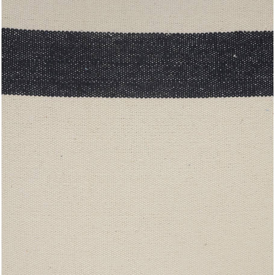 Double Blue Border Striped Throw Pillow with Fringe: Blue/White / 20" x 20" / Poly Filled - Decor Addict, LLC