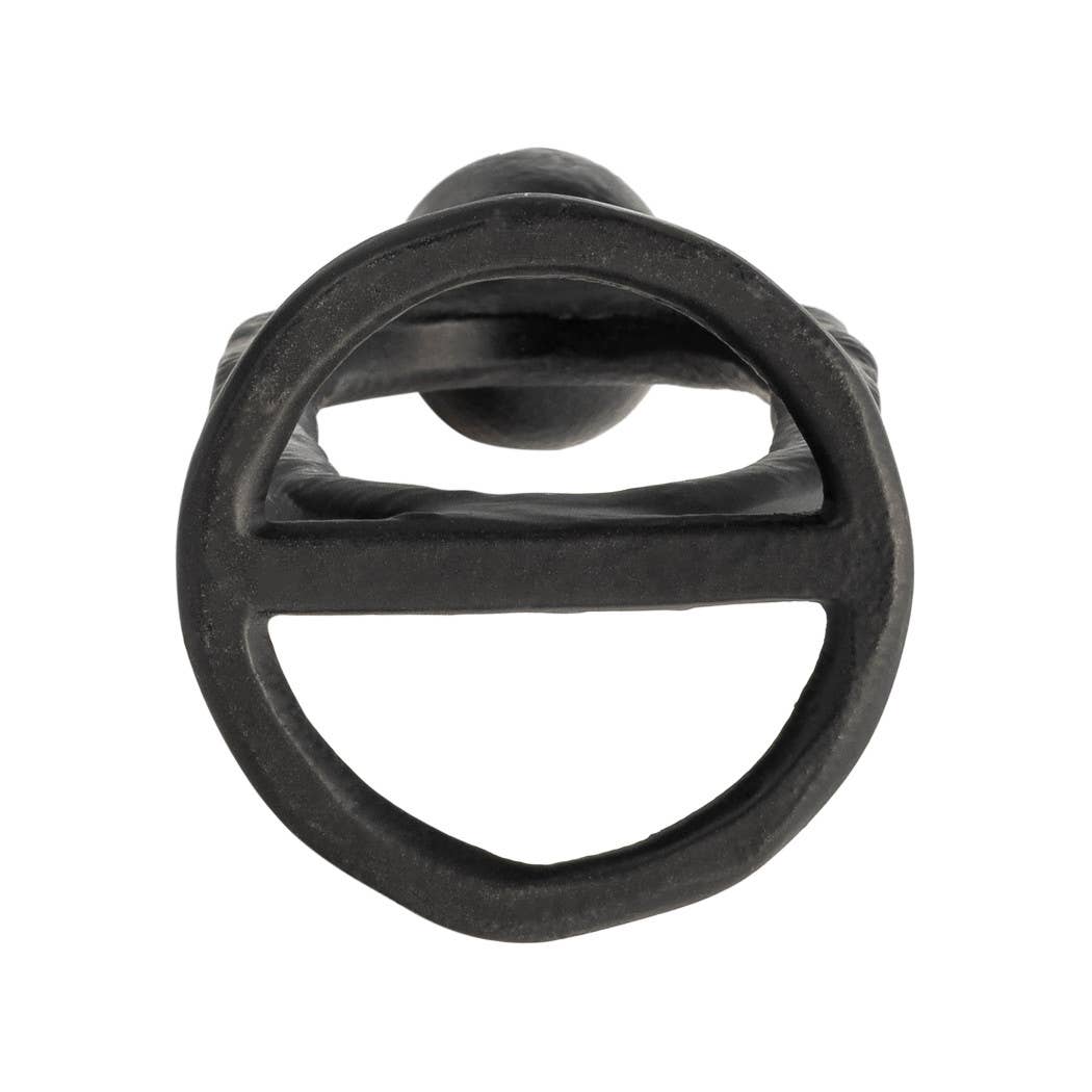 Metal Oval Ring Taper Candle Holder - Black, 8 in. - Decor Addict, LLC