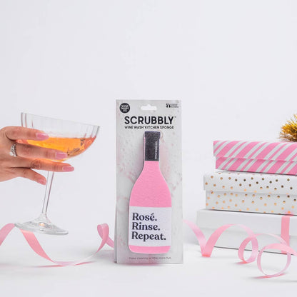 Scrubbly™ Kitchen Sponge: Rosé Rinse Repeat - Decor Addict, LLC