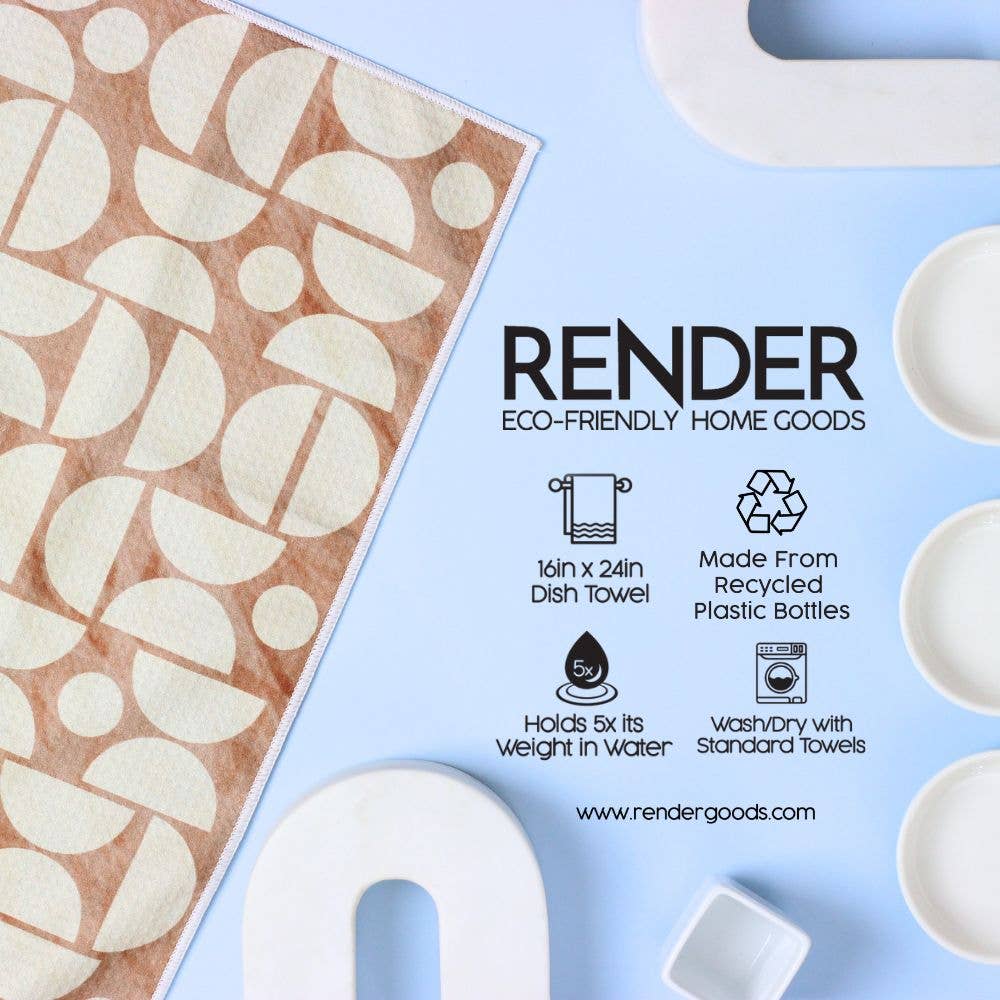 Mocha Geo Dish Towel - 16''x24'' - Decor Addict, LLC