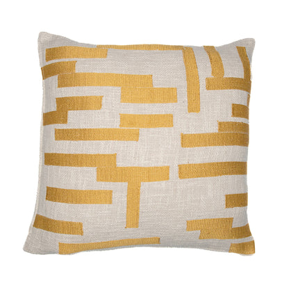Modern/Contemporary Geometric Hand-Woven Throw Pillow: Ivory / 20" x 20" - Decor Addict, LLC