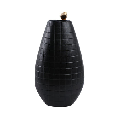 16x10" Curved Snake On Vase, Black/gold - Decor Addict, LLC