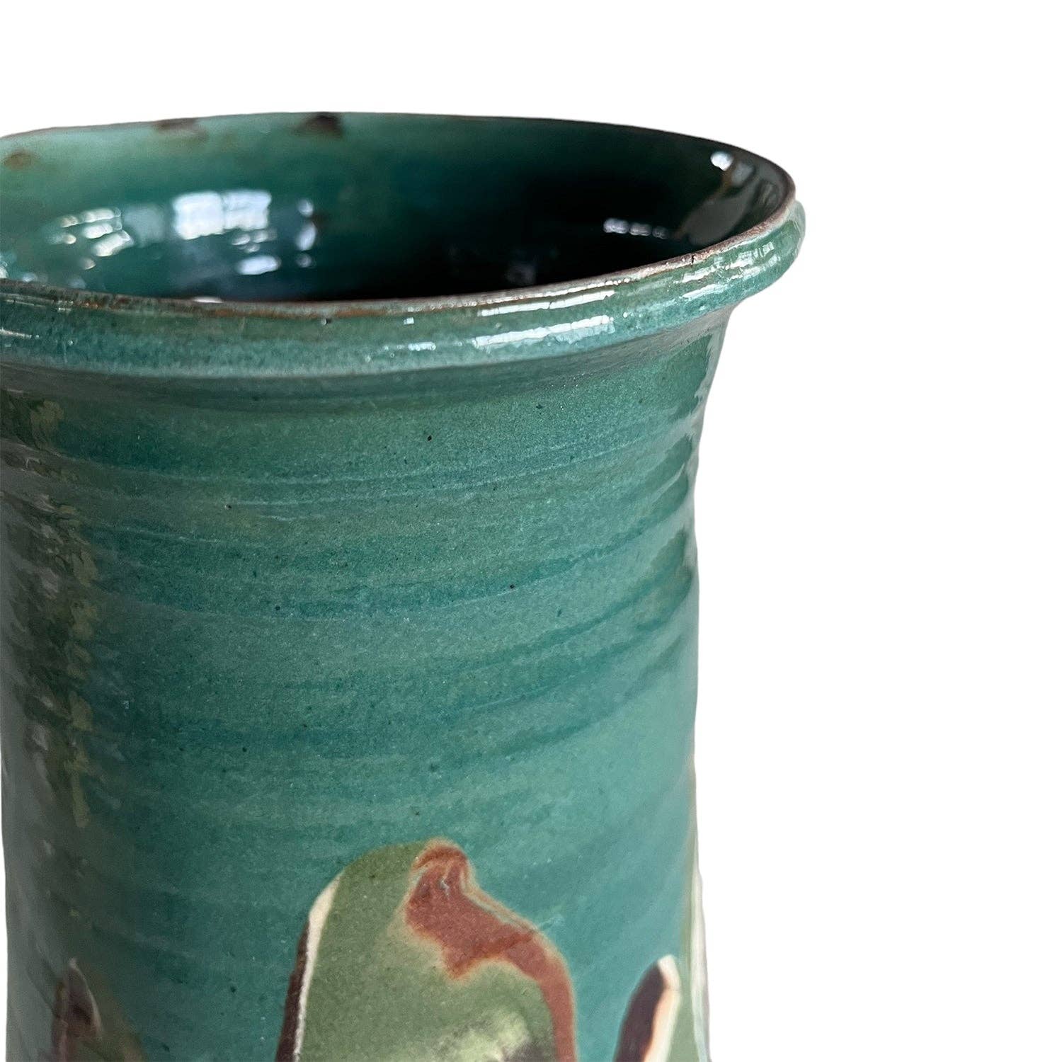 Cottage Crafted Vase: Marbleized Blue - Decor Addict, LLC