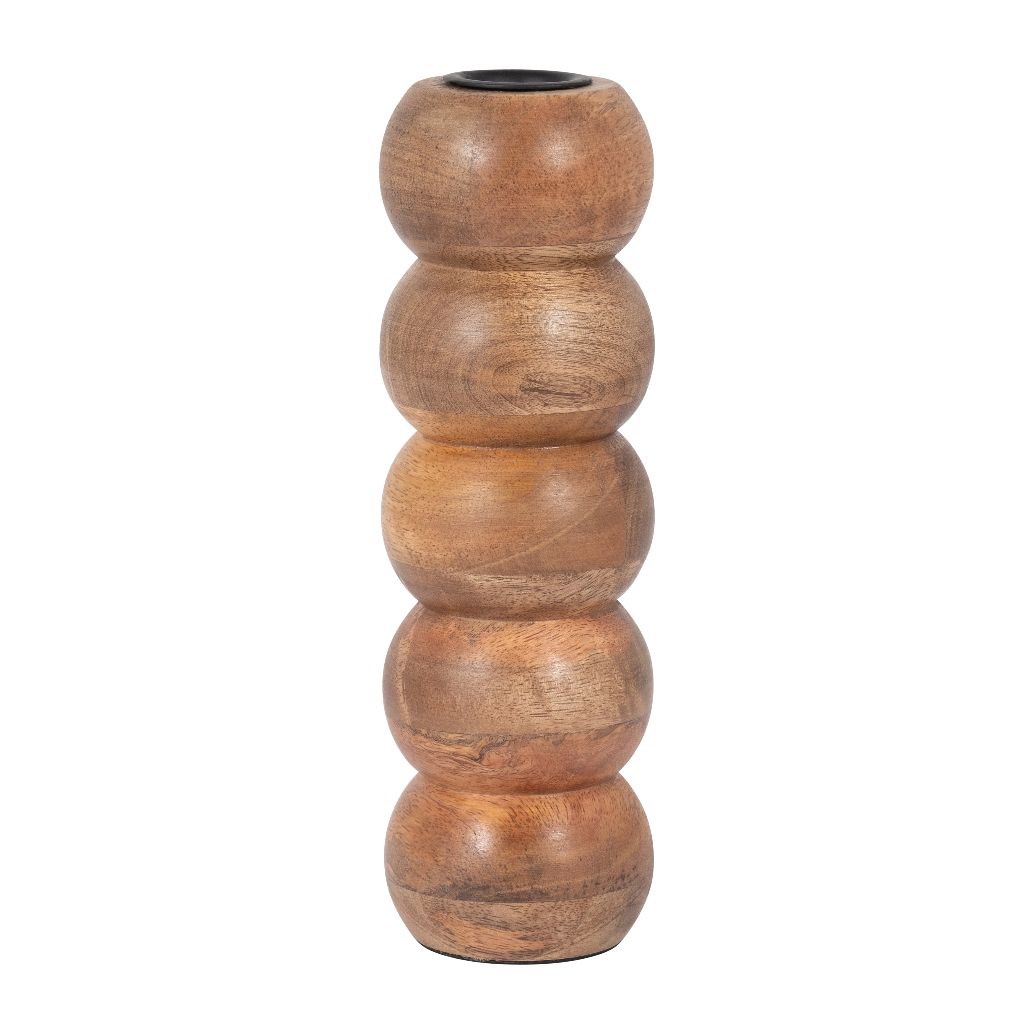 Wood, 8" Ribbed Votive Holder, Natural - Decor Addict, LLC