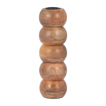 Wood, 8" Ribbed Votive Holder, Natural - Decor Addict, LLC