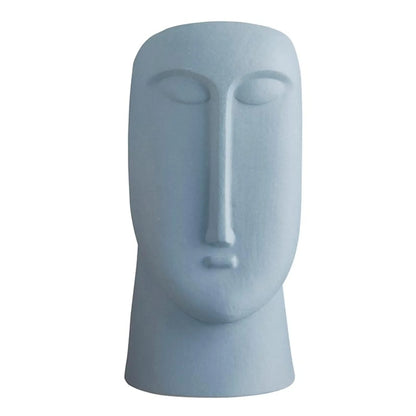 Blue Ceramic Head Pot - Decor Addict, LLC